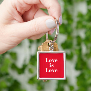 "Love is Love" red white Key Ring