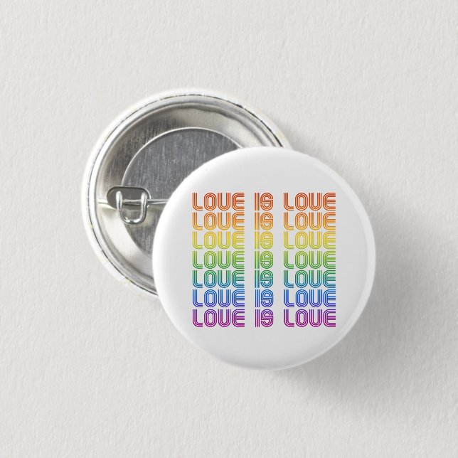 Love is Love Retro 3 Cm Round Badge (Front & Back)