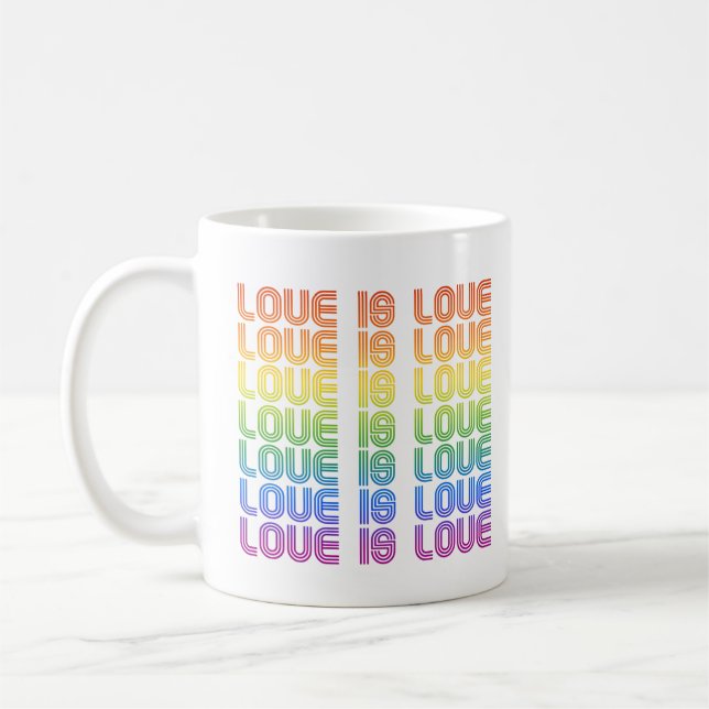 Love is Love Retro Coffee Mug (Left)