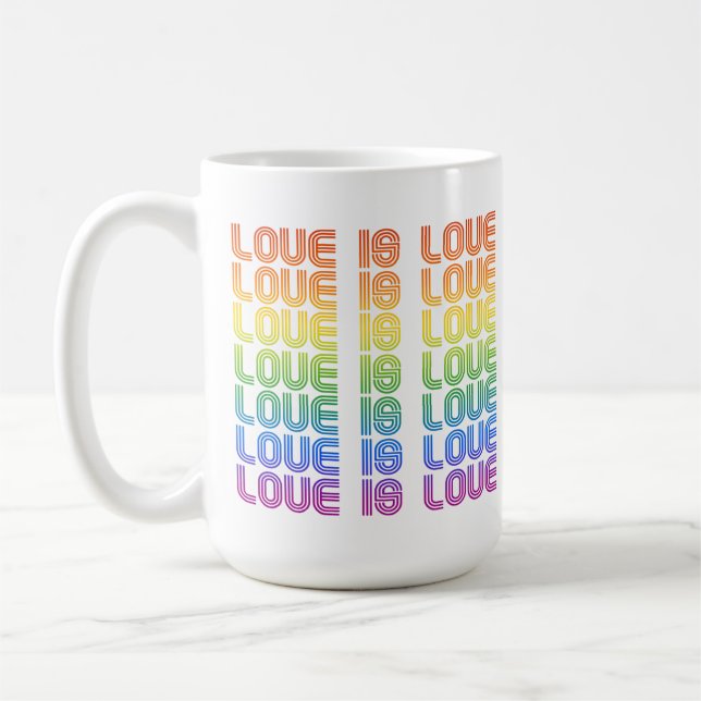 Love is Love Retro Coffee Mug (Left)
