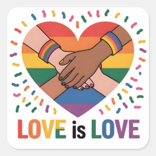 Love is love square sticker