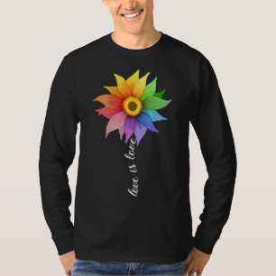 Love Is Love Sunflower Daisy Lgbt Pride Rainbow G T-Shirt