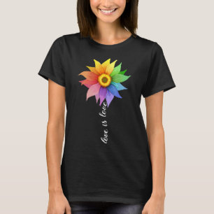 Love Is Love Sunflower  Daisy Lgbt Pride Rainbow G T-Shirt