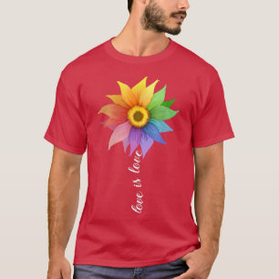 Love is love Sunflower  Daisy LGBT Pride Rainbow G T-Shirt