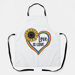 Love Is Love Sunflower Heart Vintage Vector Shirt_ Apron