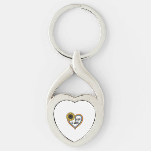 Love Is Love Sunflower Heart Vintage Vector Shirt_ Key Ring