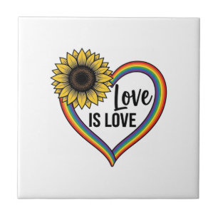 Love Is Love Sunflower Heart Vintage Vector Shirt_ Tile