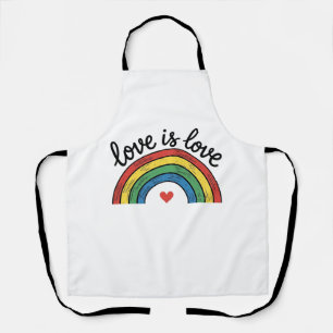 Love Is Love Vintage Rainbow Heart Shirt Design_1 Apron