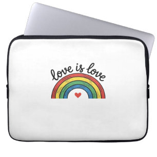Love Is Love Vintage Rainbow Heart Shirt Design_1 Laptop Sleeve