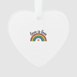 Love Is Love Vintage Rainbow Heart Shirt Design_1 Ornament