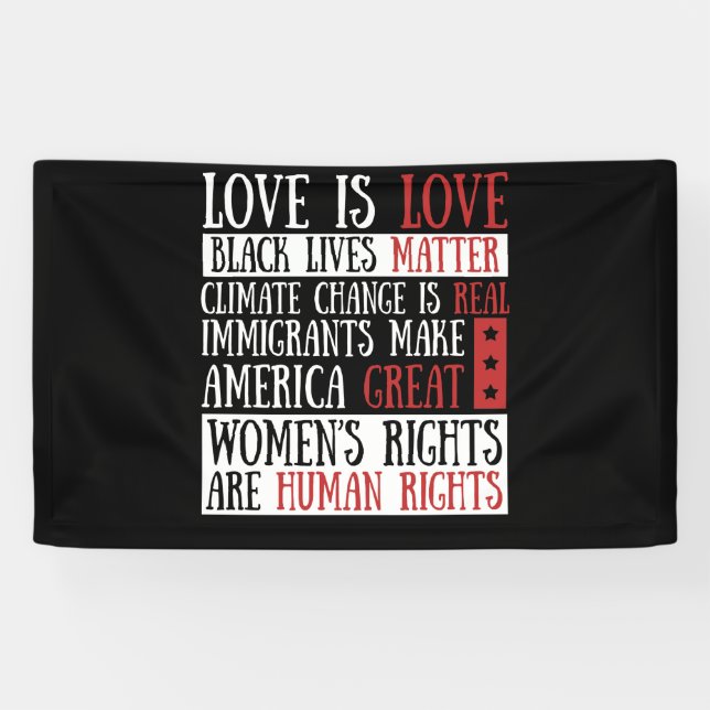 Love Is Love Women's Rights Are Human Rights Banner (Horizontal)