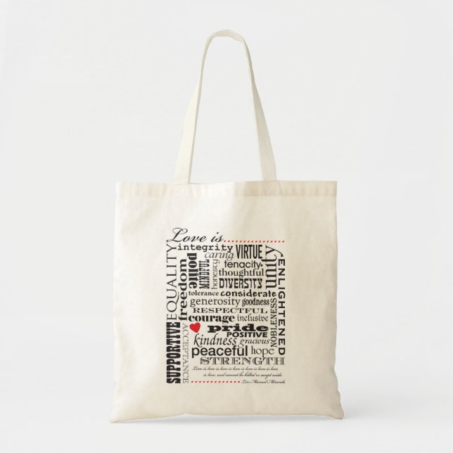 Love Is Love, Words Matter Tote Bag (Front)