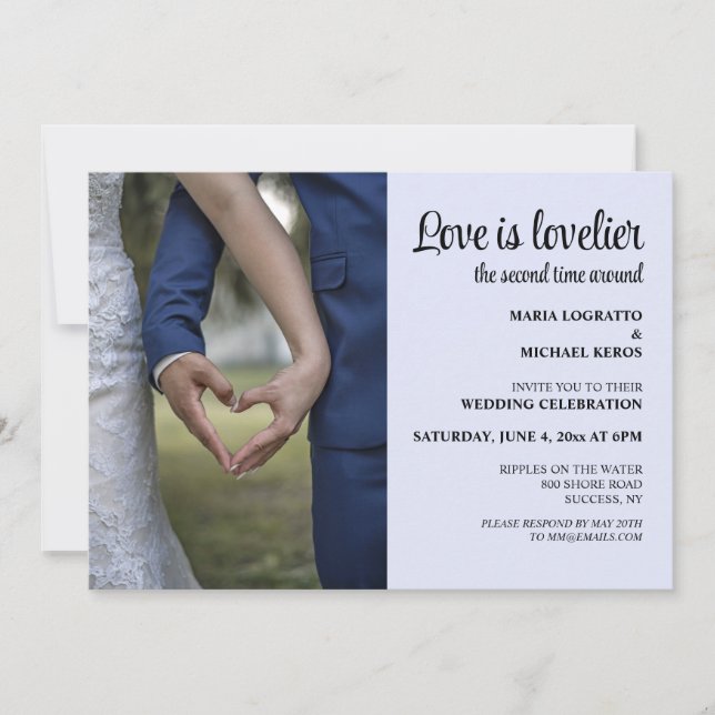Love is Lovelier the Second Time Around Wedding  Invitation (Front)