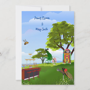 Love is Meadow Serenade Cicadas wedding Invitation