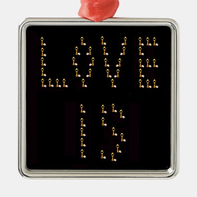 Love Is Metal Tree Decoration (Front)