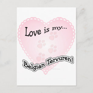 Love is My Belgian Tervuren Postcard