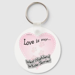 Love is my West Highland White Terrier Keychain