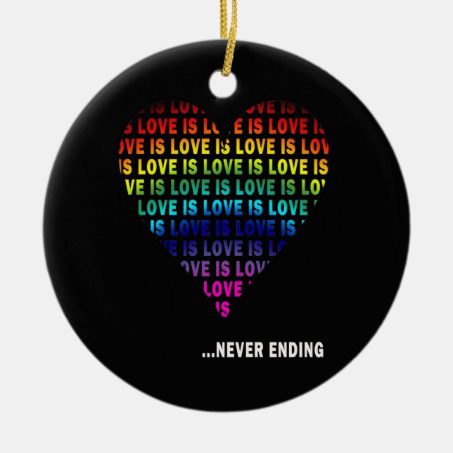 LOVE IS... NEVER ENDING CERAMIC TREE DECORATION (Front)