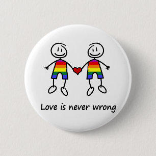 Love is Never Wrong 6 Cm Round Badge