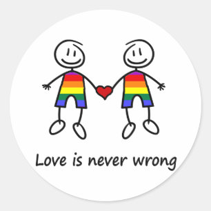 Love is Never Wrong Classic Round Sticker