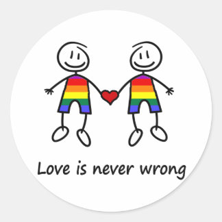 Love is Never Wrong Classic Round Sticker