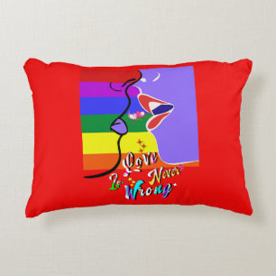 Love Is Never Wrong pride Decorative Cushion