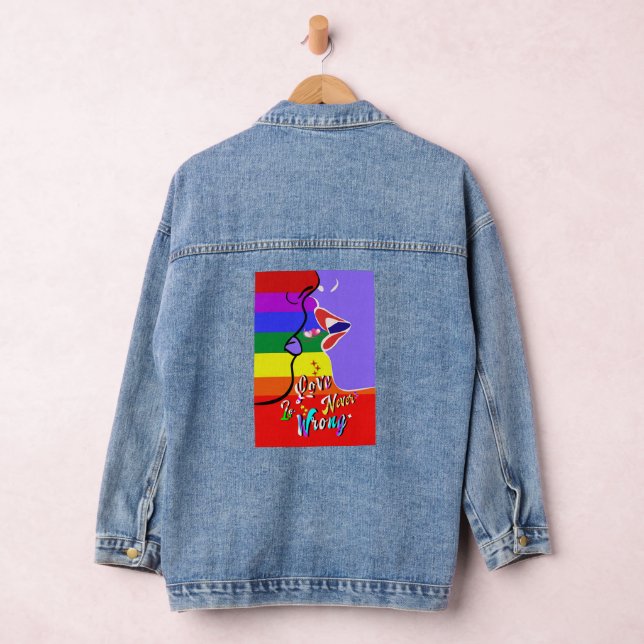 Love Is Never Wrong pride Denim Jacket (Hangar)