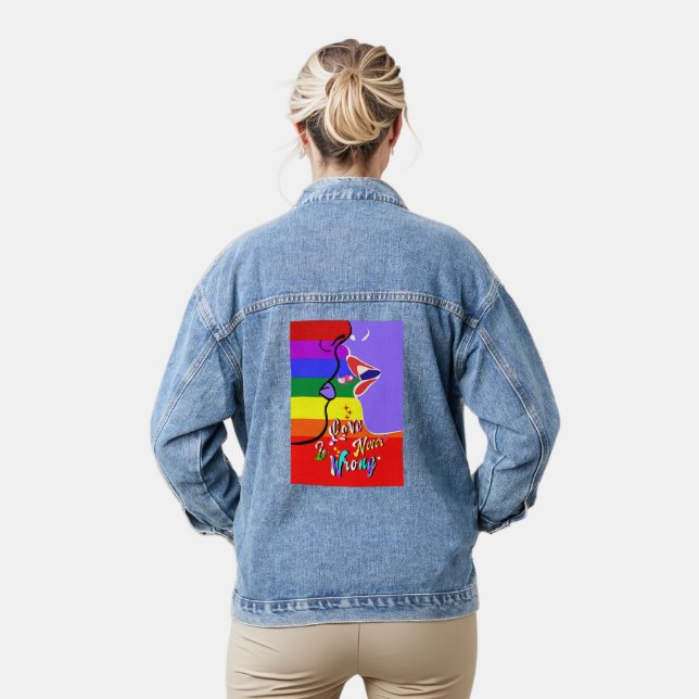 Love Is Never Wrong pride Denim Jacket (Model)
