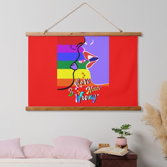 Love Is Never Wrong pride Hanging Tapestry (Bedroom)