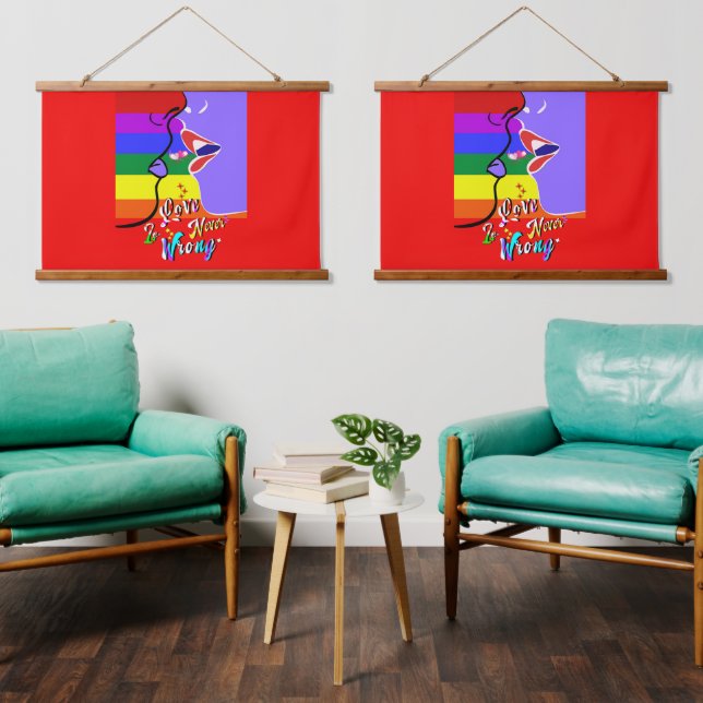 Love Is Never Wrong pride Hanging Tapestry (Living Room)