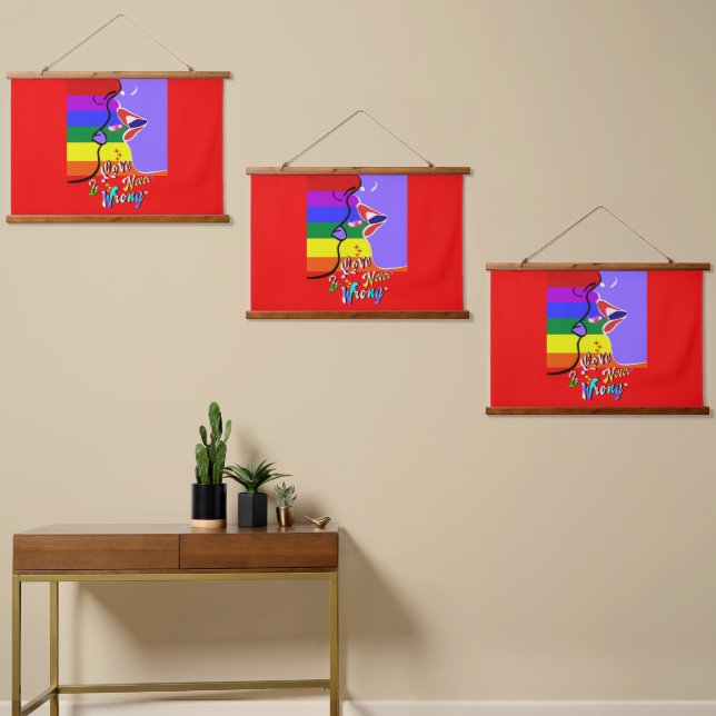 Love Is Never Wrong pride Hanging Tapestry (Asymmetrical)