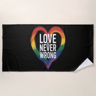 Love is never wrong Pride Month LGBT Beach Towel