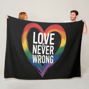 Love is never wrong Pride Month LGBT Fleece Blanket