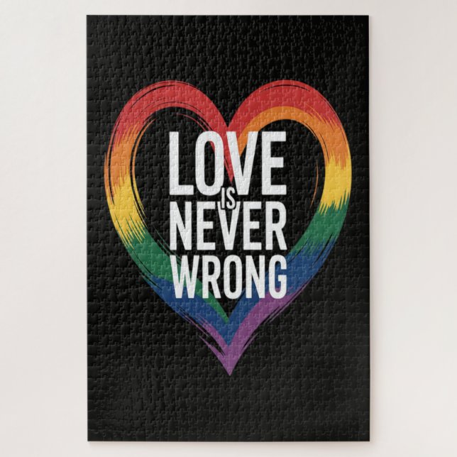 Love is never wrong Pride Month LGBT Jigsaw Puzzle (Vertical)