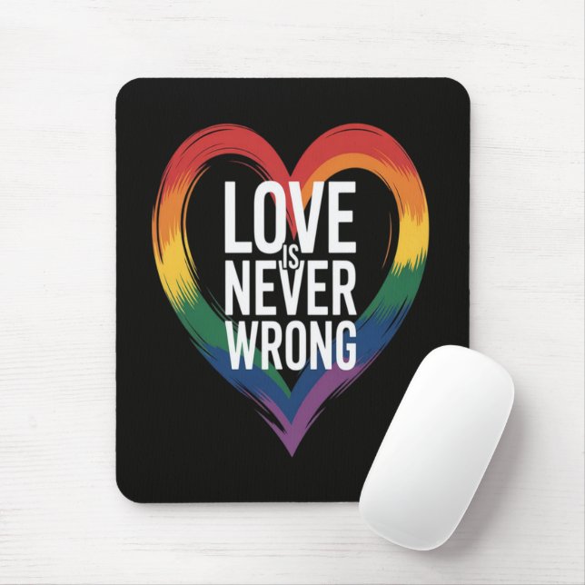 Love is never wrong Pride Month LGBT Mouse Mat (With Mouse)