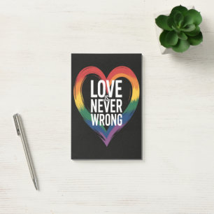 Love is never wrong Pride Month LGBT Post-it Notes