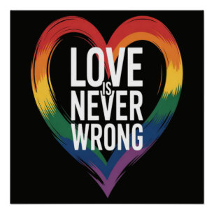 Love is never wrong Pride Month LGBT Poster