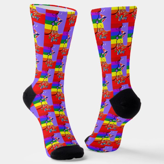 Love Is Never Wrong pride Socks (Angled)