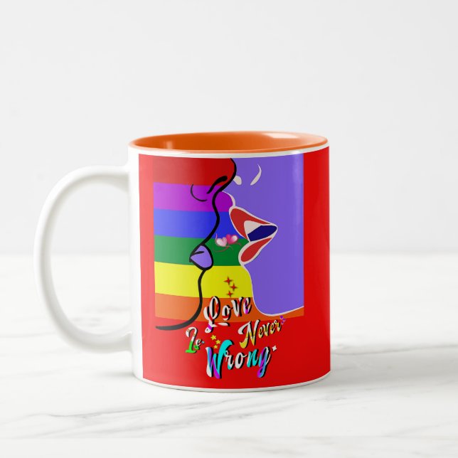 Love Is Never Wrong pride Two-Tone Coffee Mug (Left)