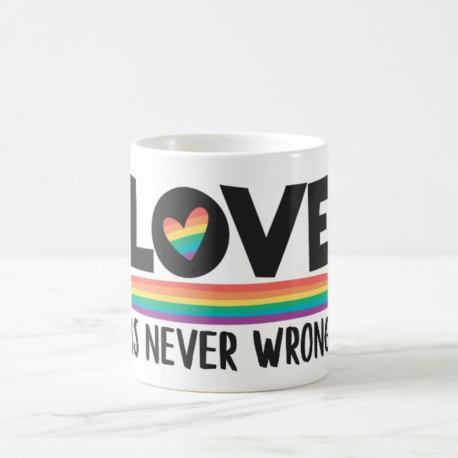 Love is never wrong rainbow LGBTQ pride month Coffee Mug (Center)