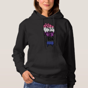 Love Is Not A Sin Dripping Fist Genderfluid Pride Hoodie