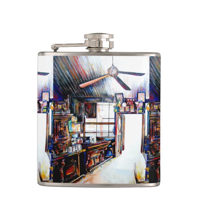 Love is Not a Wall, It's a Bridge Hip Flask (Front)