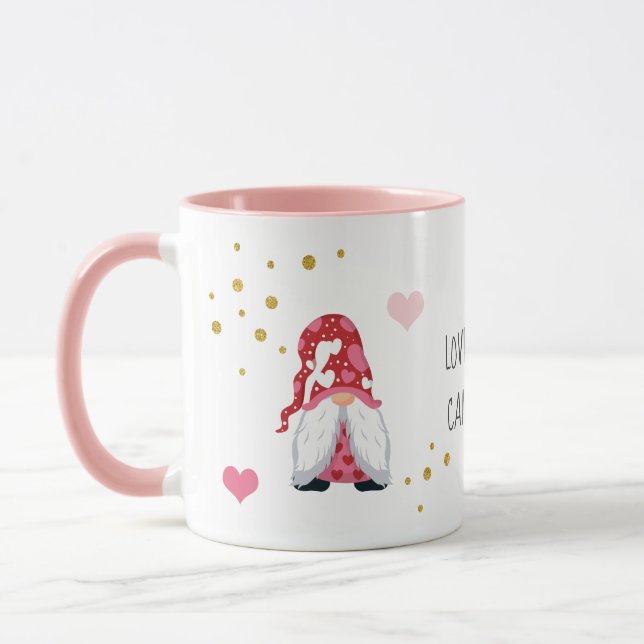 Love is not cancelled Valentine's Day Gnome Mug (Left)