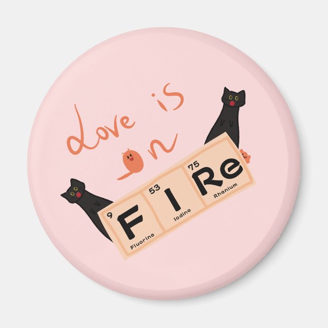 Love Is On Fire Funny Love Magnet (Front)