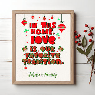 Love is Our Tradition - Custom Family Christmas Poster