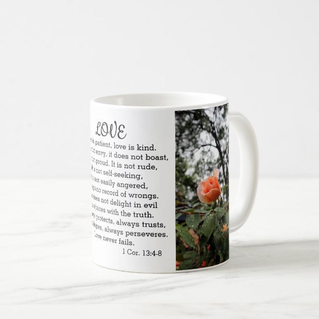 Love is Patient 1 Corinthians 13:4-8 Mug (Front Right)