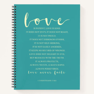 Love is patient, 1 Corinthians 13:4-8 Notebook