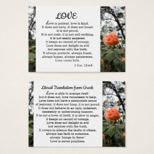Love is Patient 1 Corinthians 13:4-8 Wallet Cards