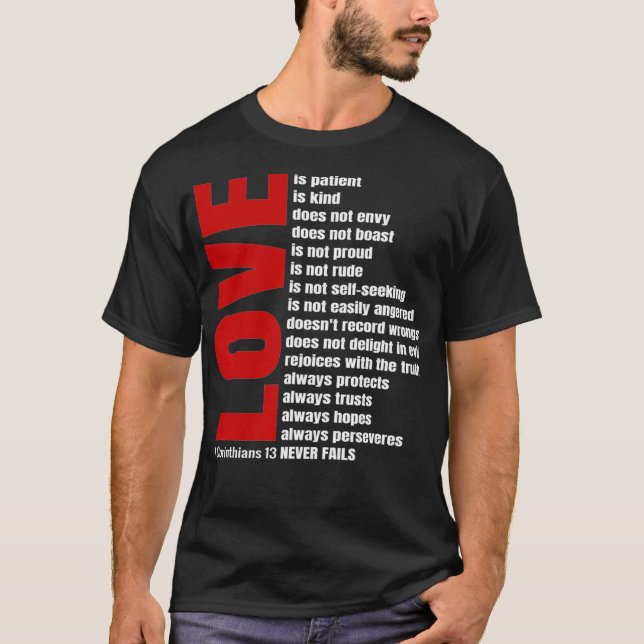 Love Is Patient 1 Corinthians 13 Bible Verse  T-Shirt (Front)