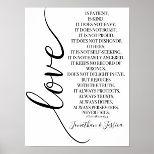 Love is patient 1 Corinthians 13 personalised Poster